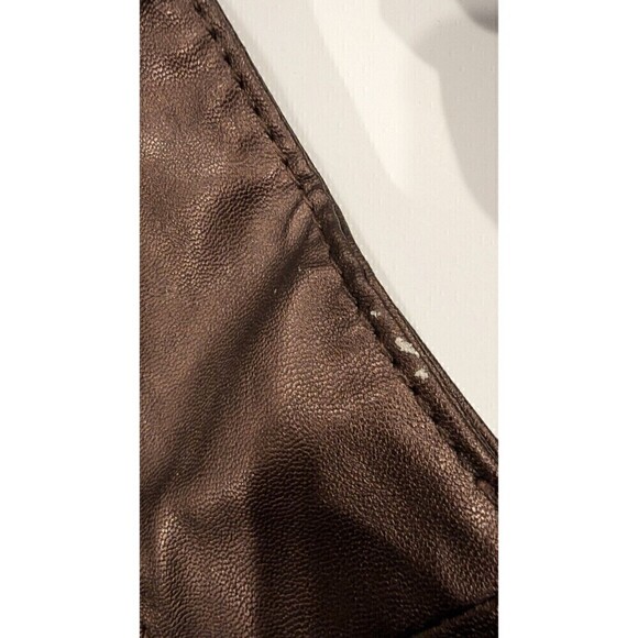 Bueno Brown Mixed Leather Hobo Feather Bag Fall Metallic soft Boho Bohemian - Picture 7 of 7